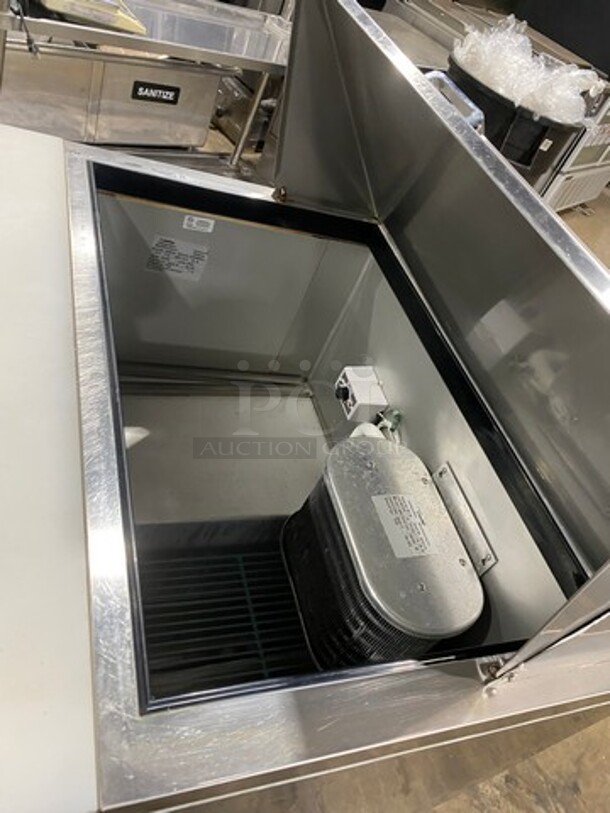 LATE MODEL! 2017 Leader Commercial Refrigerated Sandwich Prep Table! With 2 Door Underneath Storage Space! With Commercial Cutting Board! All Stainless Steel! On Casters! Model: LM36 SN: GA03M0902A 115V 60HZ 1 Phase - Image 8 of 10