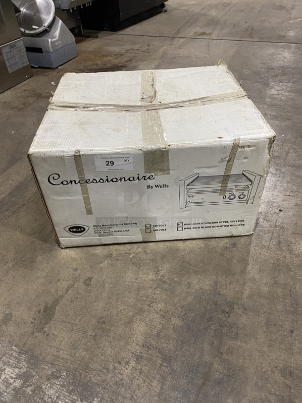 NEW In The Box! Wells Concessionaire Commercial Countertop Hot Dog Warmer/Roller! MODEL: WRG-30SR! - Image 1 of 2