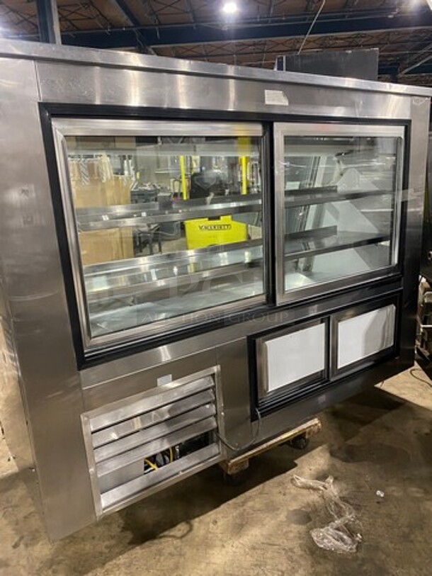 COOL! 2008 Leader Commercial Refrigerated Deli Display Case Merchandiser! With Slanted Front Glass! With Sliding Rear Access Glass Doors! All Stainless Steel! Model: HDL72SC SN: PR111471 115V 60HZ 1 Phase - Image 4 of 9