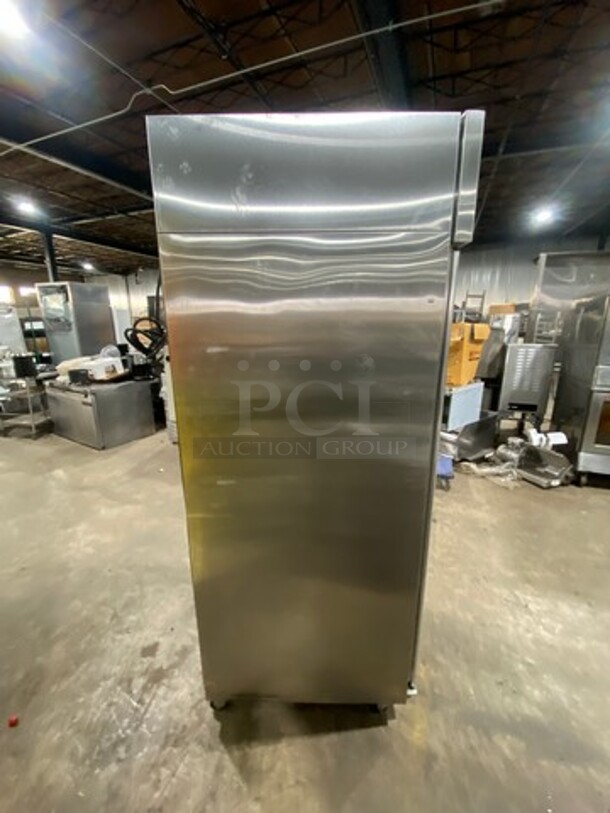 Hoshizaki Commercial Single Door Reach In Cooler! With View Through Door! Poly Drink Racks! Stainless Steel Body! On Casters! Model: CR1SFGECL SN: H50277E 115V 60HZ 1 Phase - Image 4 of 8