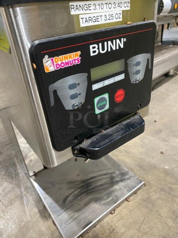 Bunn Commercial Countertop Dual Coffee Bean Grinder Machine! Stainless Steel Body! Model: MHG SN: MHG0017267 120V 60HZ 1 Phase - Image 6 of 8