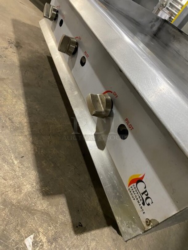 CPG Commercial Countertop Natural Gas Powered Flat Top Griddle! With Back And Side Splashes! All Stainless Steel! On Small Legs! - Image 7 of 8