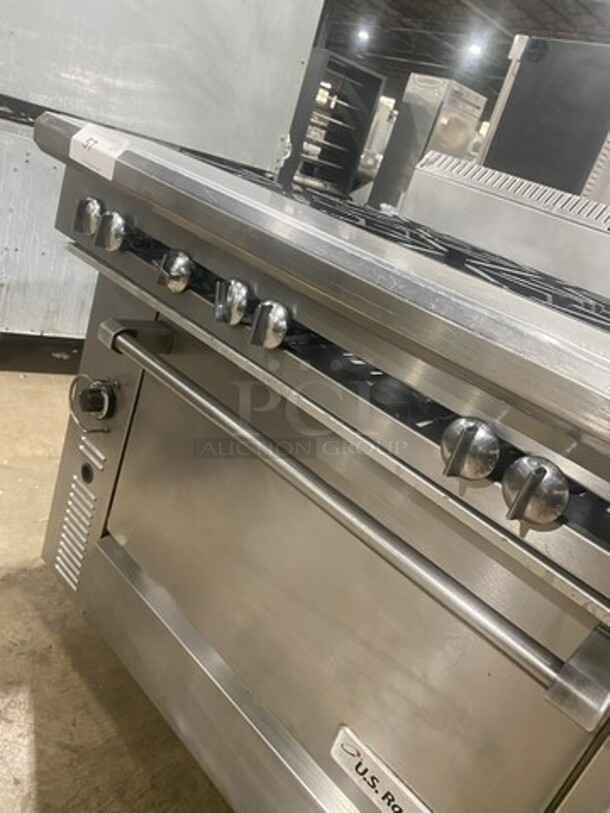 Excellent! Garland/US Range Natural Gas Powered 6 Burner Range! With Full Size Ovens Underneath! On Casters!  - Image 8 of 10