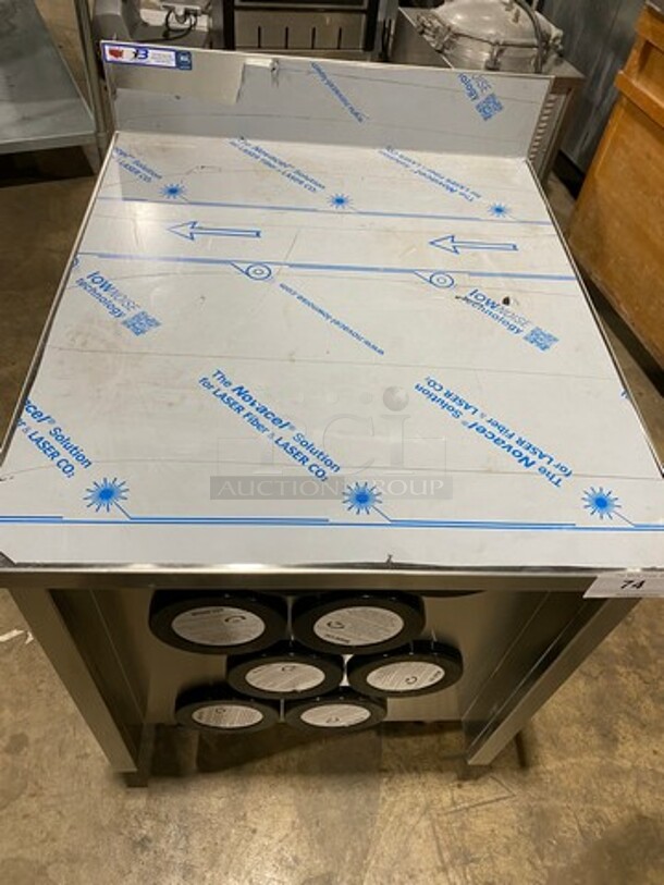 NEW! Commercial Cup Dispenser Stand! With Cup Holders! With Back Splash! Solid Stainless Steel! On Legs! - Image 6 of 8