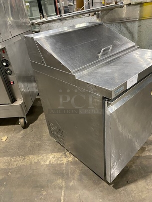 Avantco Commercial Refrigerated Sandwich Prep Table! Single Door Storage Space Underneath! All Stainless Steel! On Casters! Model: 178SCL1 115V - Image 2 of 7