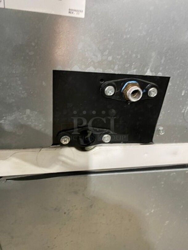 Manitowoc Commercial Ice Maker Machine! With Commercial Ice Bin! All Stainless Steel! On Legs! WORKING WHEN REMOVED! Model: ID0452A161 SN: 1120265199 115V 60HZ 1 Phase - Image 8 of 9