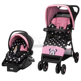 Disney Baby Minnie Mouse Simple Fold LX Travel System, Peeking Minnie