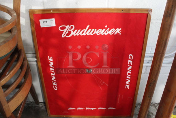 Budweiser Framed Felt Piece. 31x1x37