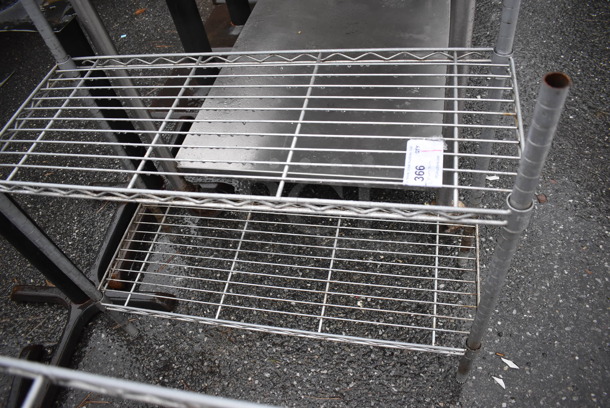 Gray Finish 2 Tier Wire Shelving Unit. 36x14x34 - Image 1 of 2