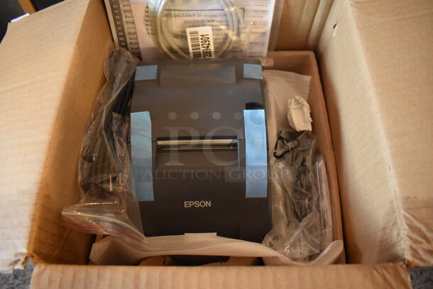 BRAND NEW IN BOX! Epson M188B Receipt Printer. 6.5x9x6.5 - Image 1 of 9
