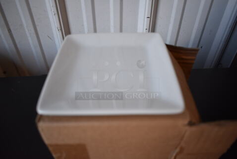 Box of 24 BRAND NEW Oneida White Ceramic Square Plates. 5x5x0.5