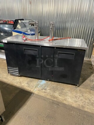 True Commercial Refrigerated Dual Tower Kegerator! With 2 Door Storage Space Underneath! Model: TDD3 SN: 7972713 115V 60HZ 1 Phase