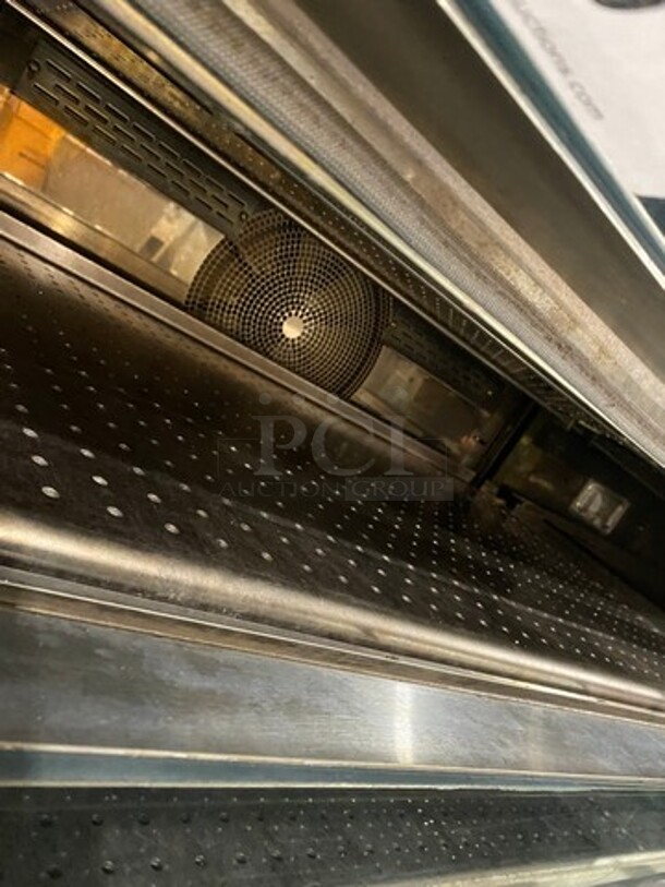 WOW! 2012 Doyon Commercial Natural Gas Powered Tripple Deck Pizza/ Baking Oven! With Shelf Storage Underneath! All Stainless Steel! On Casters! Model: PIZ6G SN: 282200000112 - Image 6 of 11
