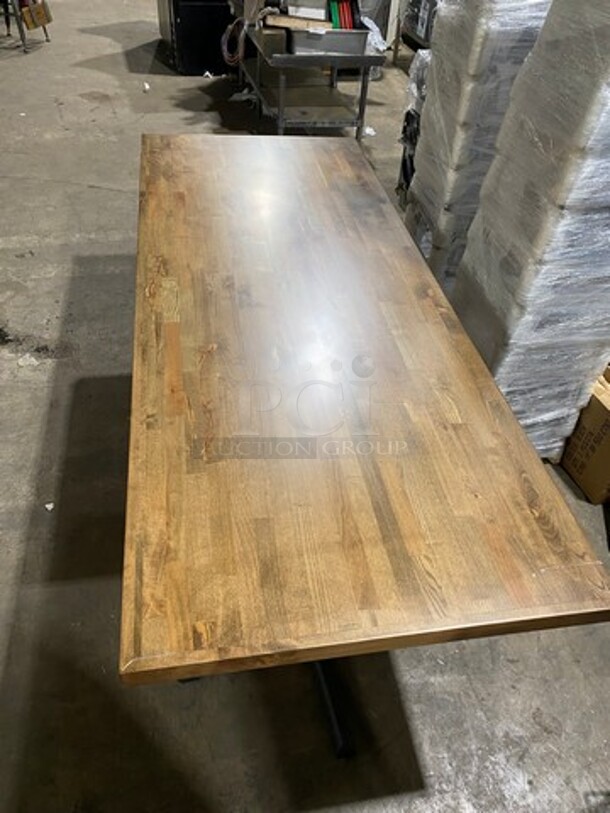 Brand New! Red Oak Full Solid Wood 34  By 84 1.5" Thick BUTCHER BLOCK Style Dining Table! Golden Maple Finish! On Metal Legs!  - Image 5 of 10