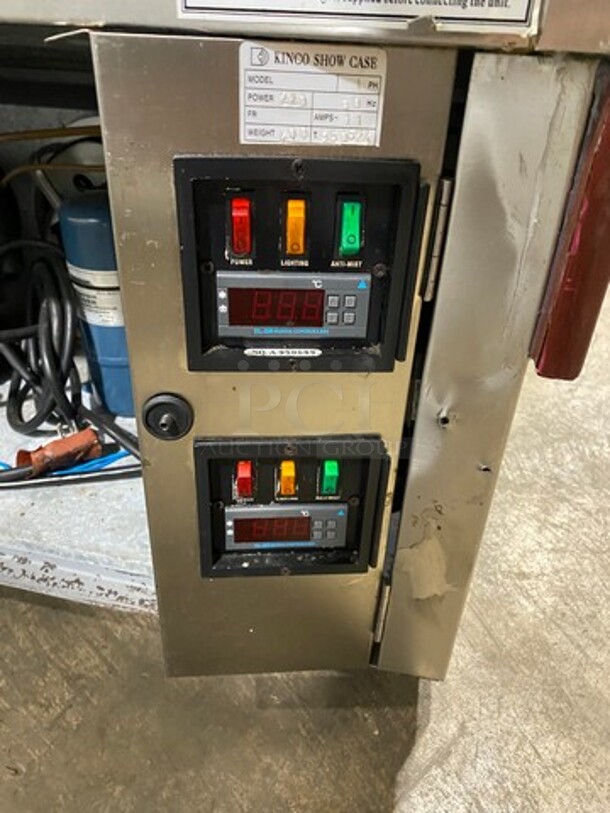 COOL! Kinco Commercial Refrigerated Open Grab-N-Go Display Case Merchandiser! With Front Cover! With Top Refrigerated Closed Display Case Merchandiser! With Rear Access Doors! 220V 60HZ 1 Phase - Image 9 of 10