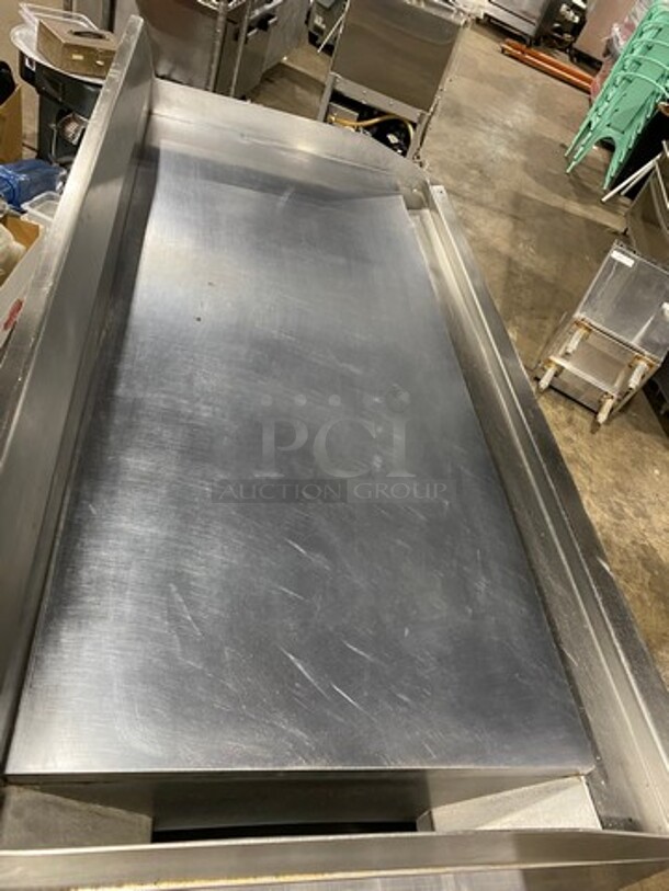 MagiKitch'n Commercial Countertop Electric Powered Flat Top Griddle! With Back And Side Splashes! On Equipment Stand! With Storage Space Underneath! All Stainless Steel! On Casters! - Image 5 of 9