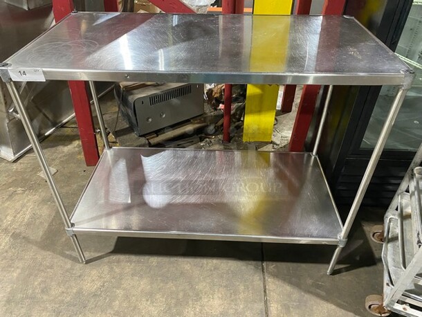 Solid Stainless Steel Work Top/ Prep Table! With Storage Space Underneath! On Legs! - Image 1 of 3