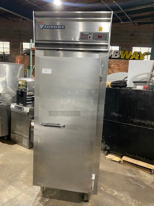 Victory Commercial Single Door Reach In Freezer! All Stainless Steel! On Legs! 