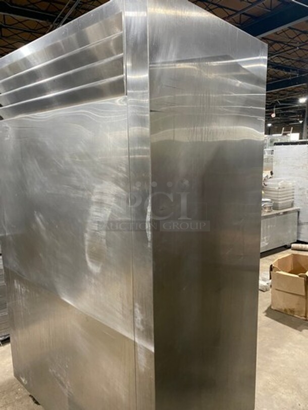 COOL! Traulsen Commercial Split Doors Reach In Refrigerator! With Racks! All Stainless Steel! On Casters! Model: AHT232NUTHHS SN: T079150C01 115V 60HZ 1 Phase - Image 4 of 9