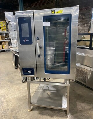 Nice! Alto Shaam Commercial Electric Powered Combitherm Convection Oven! With Underneath Storage Space! All Stainless Steel! On Legs! Model: CTP1010E SN: 1631730000 208/240V 60HZ 3 Phase