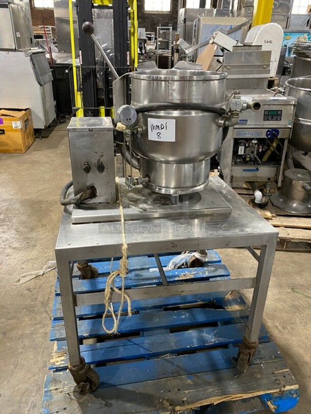 Groen Stainless Steel Commercial Countertop Electric Powered Steam Tilting Kettle on Stand! - Image 3 of 9
