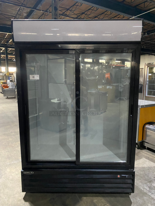 NICE! KOOL-IT 2 Door Refrigerated Display Cooler Merchandiser! With 2 Sliding View Through Doors! Model: KSM-42 SN: KSM42171113022 110V 60HZ