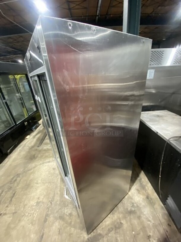 Leader 2 Glass Sliding Reach In Cooler Merchandiser! Model LS38! 115V 1 Phase!  - Image 4 of 8