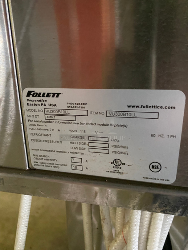 Follett Commercial Countertop 10 Spout Beverage Dispenser Machine! With Ice Dispenser! Stainless Steel Body! Model: VU300B10LL 115V 60HZ 1 Phase - Image 8 of 10