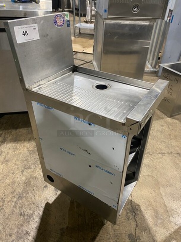 NEW! Perlick Under The Counter Drainboard! With Back Splash! All Stainless Steel! On Legs! - Image 5 of 8