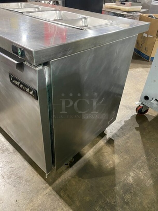 Continental Commercial Refrigerated Sandwich Prep Table! With 2 Door Underneath Storage Space! All Stainless Steel! On Casters! - Image 2 of 9