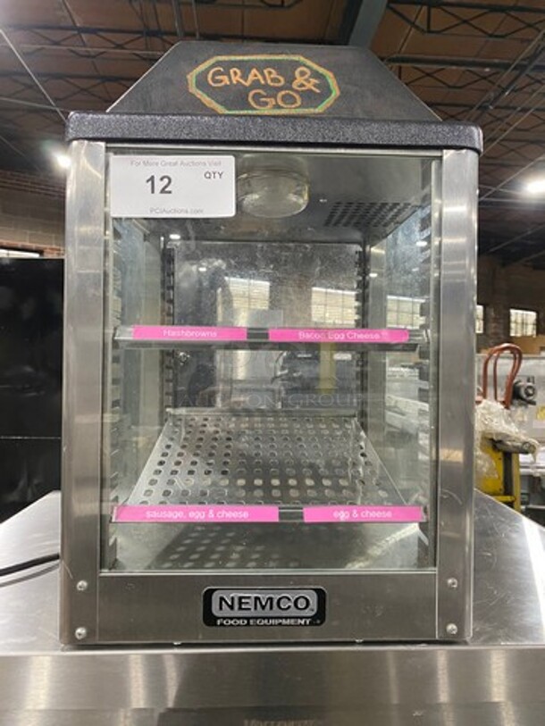 Nemco Commercial Countertop Electric Powered Heated Food Display Case! Glass All Around! With Rear Access! Stainless Steel Body! Model: 6457 SN: G08004 120V
