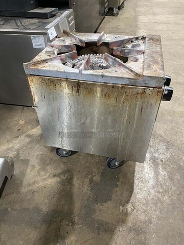 LATE MODEL! 2020 Asber Commercial Gas Powered Single Burner Stock Pot Range! Stainless Steel! On Casters! WORKING WHEN REMOVED! - Image 2 of 10