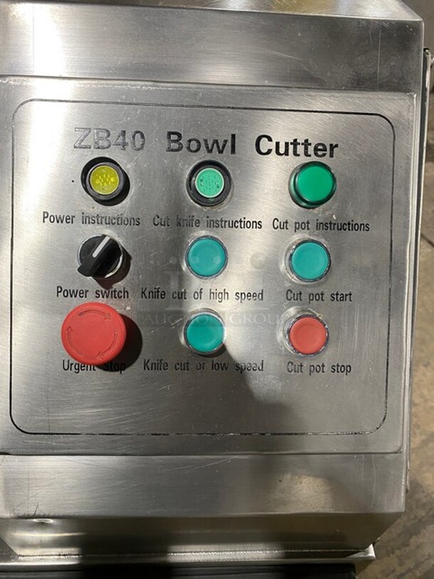 Nice! Jixiang Commercial Countertop Buffalo Chopper! All Stainless Steel! Working When Removed!  Model ZB40 Serial 2019072! 240V!  - Image 7 of 8