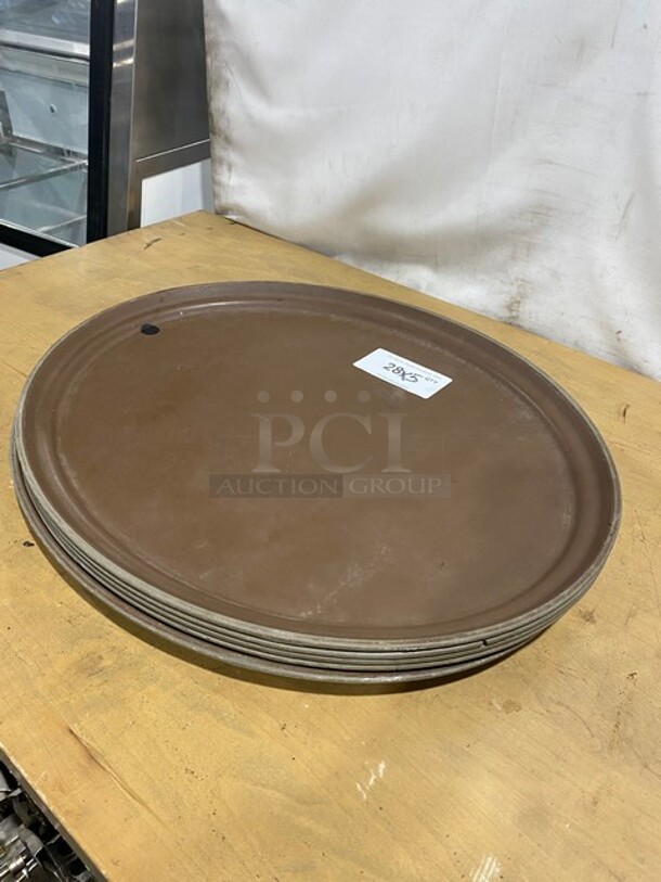 Winco Brown Non-Slip Oval Serving Trays! Model: TFG-2419N! 5X Your Bid!  - Image 2 of 7