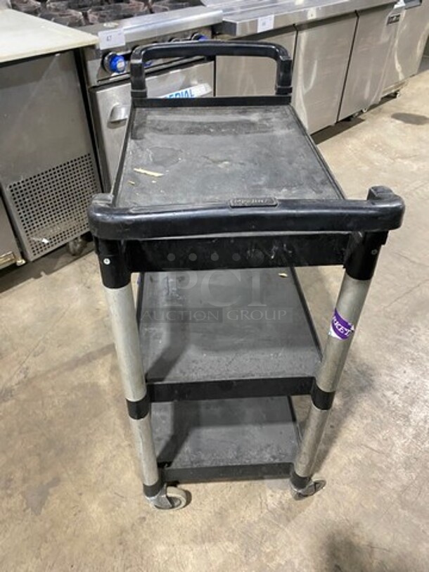 Qualite Commercial Poly 3 Tier Utility Cart! With Dual Side Push Handles! On Casters! - Image 2 of 6