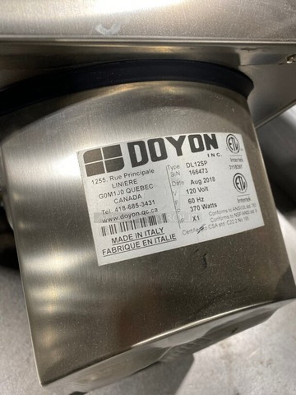 2018 Doyon Commercial Countertop Dough Sheeter! All Stainless Steel! Model: DL12SP SN: 166473 120V 1 Phase - Image 5 of 8