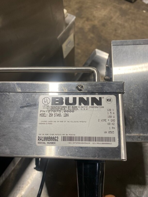 Bunn Stainless Steel Commercial Countertop Double Server Stand! MODEL 2SHSTAND  120V 1PH - Image 7 of 8