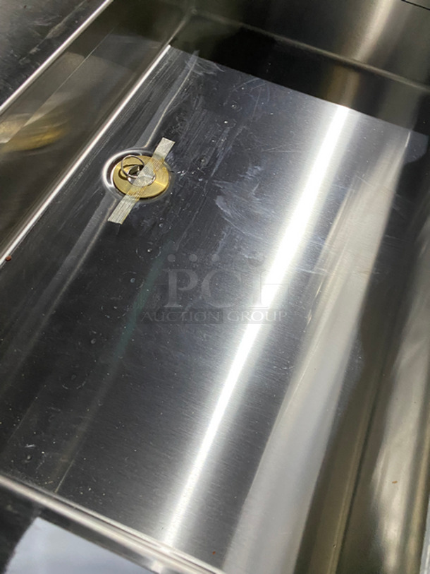 NEW! NEVER USED! Bayonne Commerical 5 Bay Cold Pan/Cold Food Buffet Counter! With Folding Serving Counter! With 2 Shelf Storage Underneath! All Stainless Steel! On Legs! Model: CPM-72 SN:7195 120V 60HZ 1 Phase - Image 8 of 12
