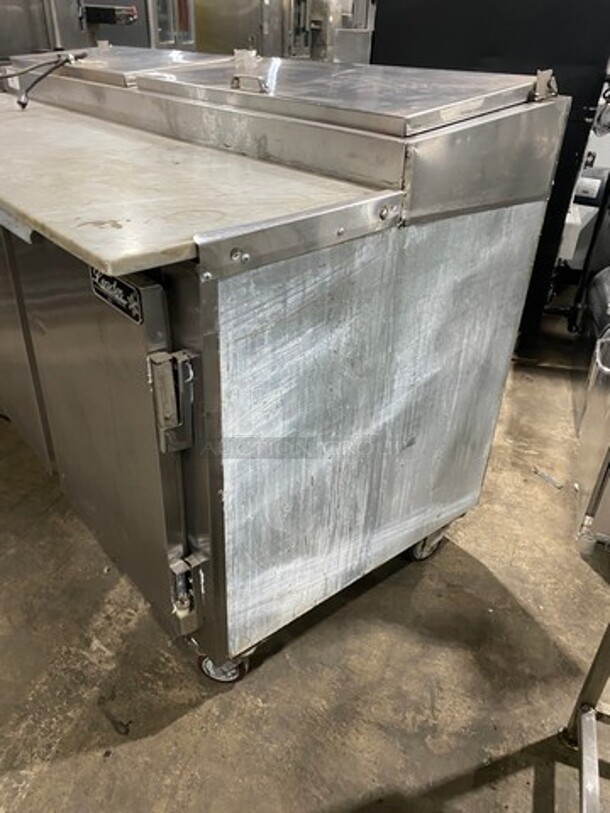 Leader Commercial Refrigerated Marble Top Pizza Prep Table! With 3 Door Underneath Storage Space! All Stainless Steel! On Casters! Model: PT72 SN: PT043536 115V 60HZ 1 Phase - Image 2 of 10