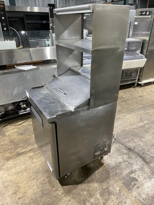 Turbo Air Refrigerated Salad Bar Island! With Double Over Head Shelf Storage! Single Door Storage Space Underneath! All Stainless Steel! On Casters! Model: MST28 115V - Image 2 of 10