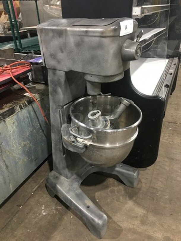 Hobart Commercial Floor Style 30QT Planetary Mixer! With Whisk And Paddle Attachments! With Bowl! Stainless Steel! WORKING WHEN REMOVED! Model: D300T SN: 151522 115V 60HZ 1 Phase - Image 2 of 10