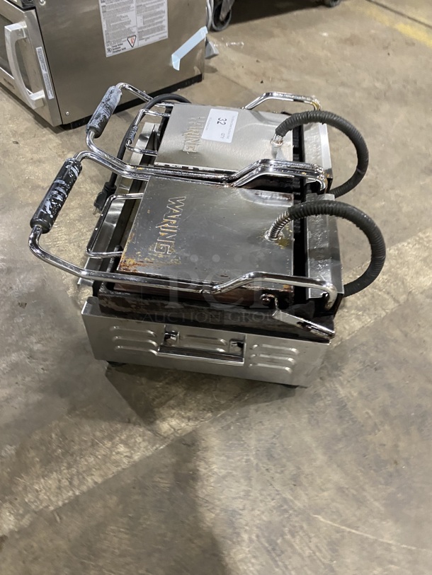 WARING PANINI OTTIMO Stainless Steel Commercial Countertop Dual Panini Press!  Model WPG300 240V/60Hz/ - Image 3 of 8