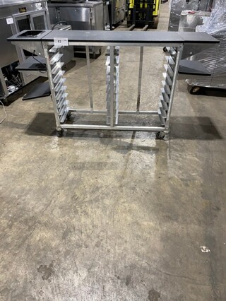WOW! Commercial Custom-Made Prep Pan Rack! With Poly Top And Poly Shelves! On Casters!