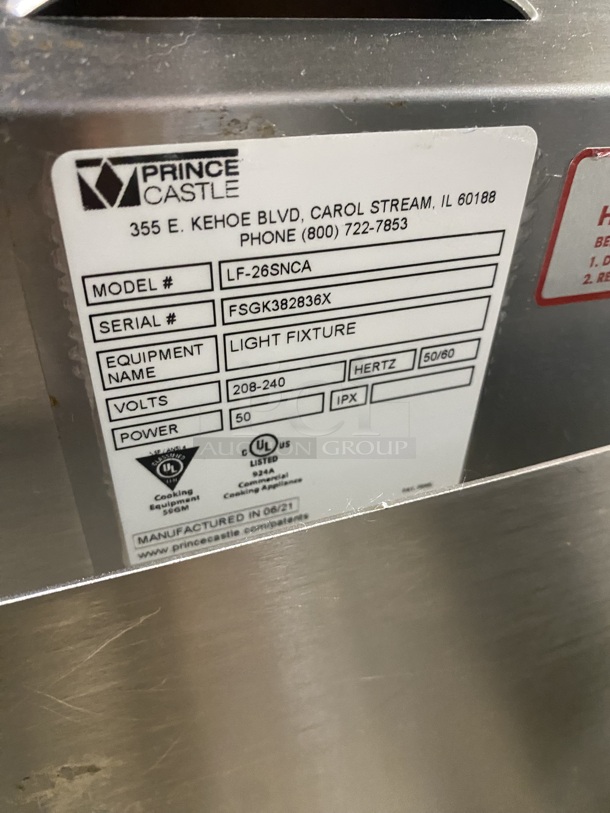 Prince Castle Crisp N Hold Fry Warmer Dump Station! MODEL: LF-26SNCA SN: FSGK382836X 208-240V! - Image 5 of 10