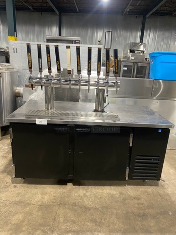 AMAZING! Beverage Air Commercial Refrigerated 10 Tap Cold Brew Coffee Kegerator! With 2 Door Storage Space Underneath! Model: WTR67AHCMMB SN: 13304505 115V 60HZ 1 Phase - Image 1 of 12
