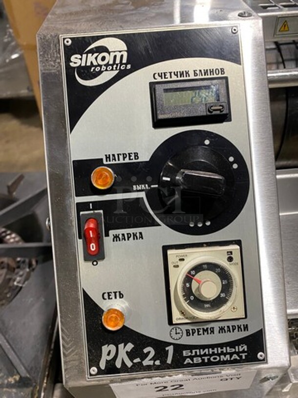 WOW! 2008 Sikom Commercial Countertop Automatic Crepe Maker Machine! Stainless Steel! Model: PK2.1 SN: 42110113 220V - Image 9 of 11
