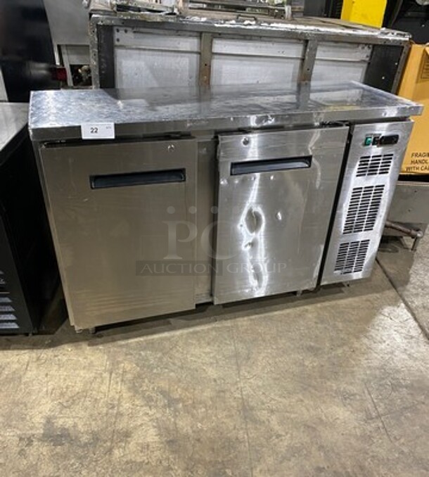 Commercial 2 Door Bar Back Cooler! With Solid Doors! All Stainless Steel! On Legs! - Image 1 of 8