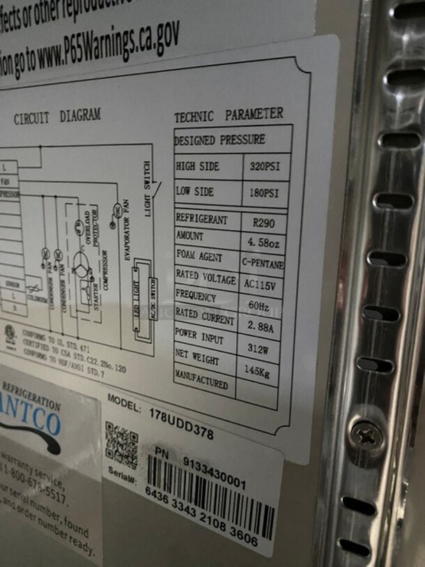NICE! Avantco Commercial Refrigerated Dual Tower Kegerator! With Towers! With 3 Door Storage Space Underneath! Poly Coated Racks! Model: 178UDD378 SN:6436334321083606 115V  - Image 8 of 10