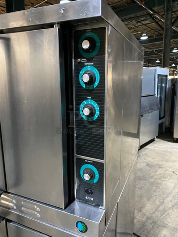 NICE! Franklin Commercial Double Deck Natural Gas Powered Convection Oven! With Metal Oven Racks! With 1 View Through Door & 1 Solid Door! All Stainless Steel! On Legs! 2x Your Bid! - Image 7 of 8