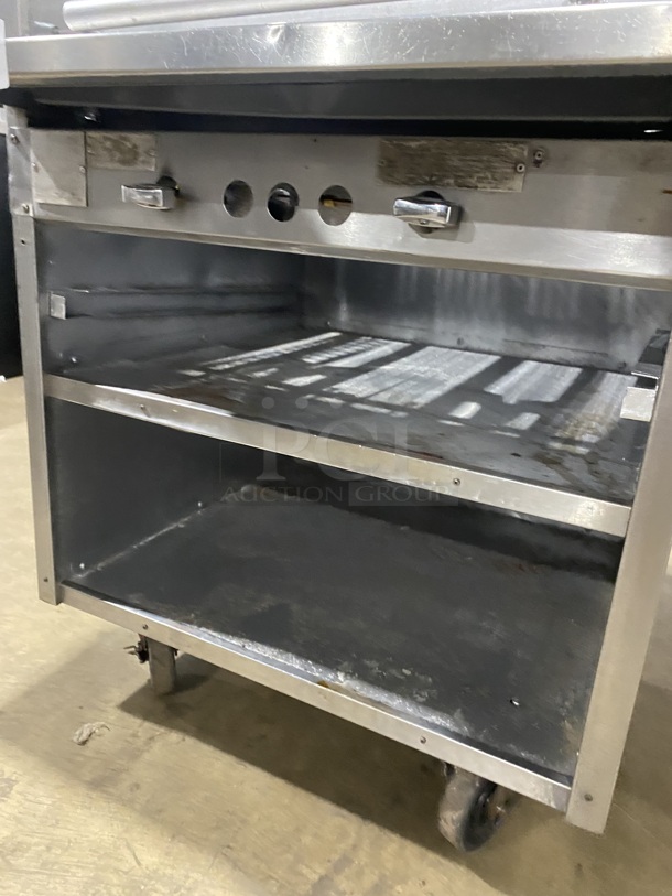 NICE! MagiKitch'N Commercial Natural Gas Powered Char Broiler Grill! With Back & Side Splashes! Model EMSM30 Serial 99015007! On Legs! - Image 6 of 8